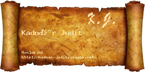 Kadnár Judit névjegykártya